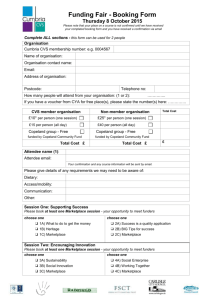 Volunteer Training Booking Form
