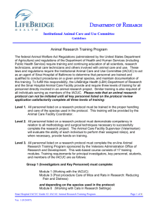 IACUC Animal Research Training Program