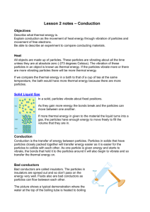 Lesson 1 notes – Conduction - science