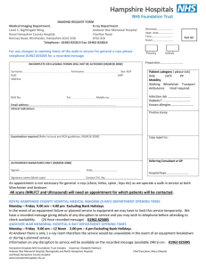 Medical imaging request form - Hampshire Hospitals NHS