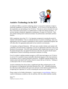 Assistive Technology in the IEP