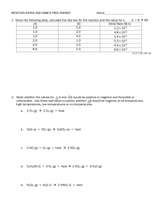 REACTION RATES AND EQUILIBRIUM CONSTANTS