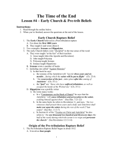 Early Church & Pre-trib Beliefs - Post