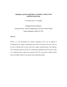 Adapting a genetic algorithm to schedule variants of the