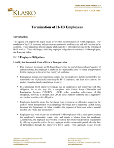 Termination of H-1B Employees - Klasko Immigration Law Partners