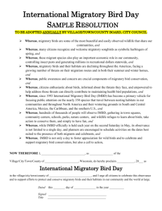 International Migratory Bird Day Proclamation