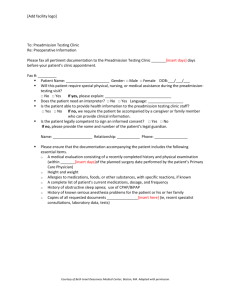 Pre Admission Testing Clinic Fax Letter Sample (Word Doc)
