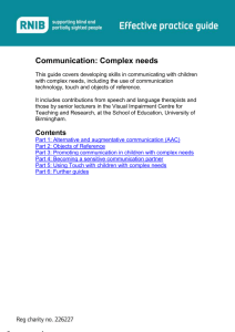 Communication: Complex needs