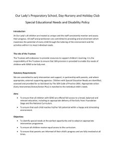 Special Education Needs Policy - Our Lady`s Preparatory School
