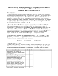 Checklist, Interview, and Observation Form for Educational