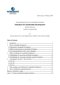 3 What is an indicator for sustainable development?