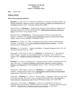 UNIVERSITY OF MIAMI Publications Andrew L. Brickman, Ph.D