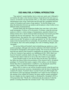 Ego Analysis, A Formal Introduction