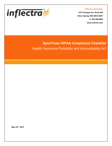 SpiraTeam HIPAA Compliance Checklist