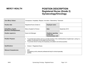 Registered Nurse (Grade 2) Gynaecology/Oncology