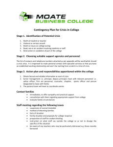 Crisis Plan - Moate Business College