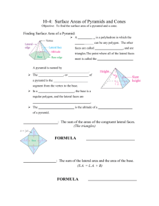 10-4: Surface Areas of Pyramids and Cones
