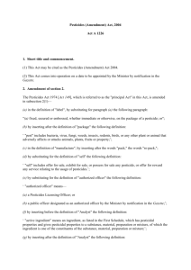 Pesticides (Amendment) Act, 2004
