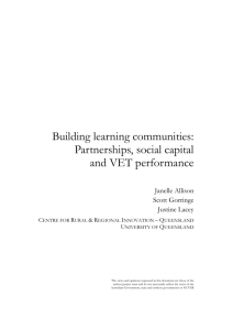Building learning communities: Partnerships, social capital and VET