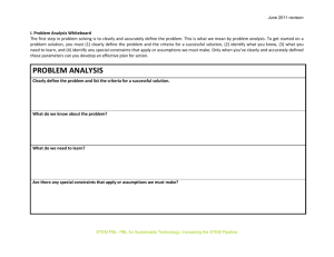 Problem Analysis - PBL Projects | Home