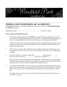 TERMS AND CONDITIONS OF AI SERVICE Woodfieldparkstud