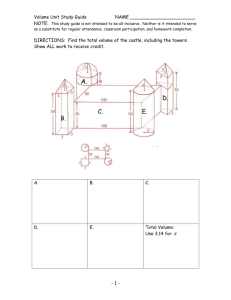DIRECTIONS: Find the total volume of the castle, including the towers