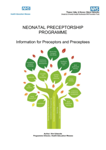 Neonatal Preceptorship Roles and Responsibilities ()