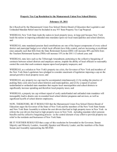 Property Tax Cap Resolution by the Mamaroneck Union Free