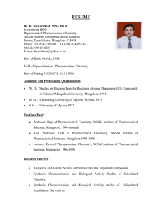 Dr. K. Ishwar Bhat, M.Sc, Ph.D