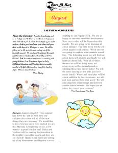 Lakeview August 2013 Newsletter