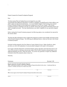 Parent Consent for Formal Evaluation Proposal