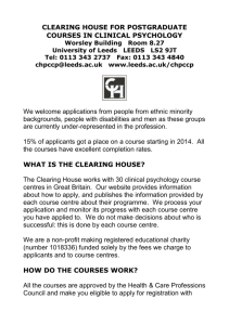 clearing house for postgraduate - School of Health & Social Care