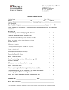 Preschool Feelings Checklist