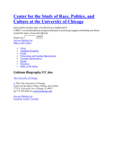 Gabiam Biography.UC - Center for the Study of Race, Politics