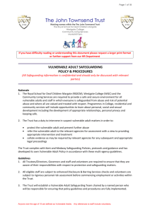 Vulnerable Adult Safeguarding Policy and Procedures TJTT rev July