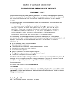 Governance Policy - former Standing Council on Environment and