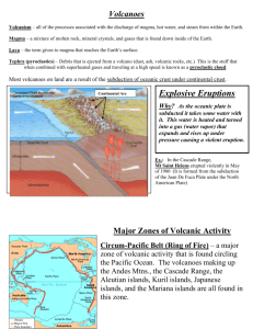 Section 18.1 Volcanism notes