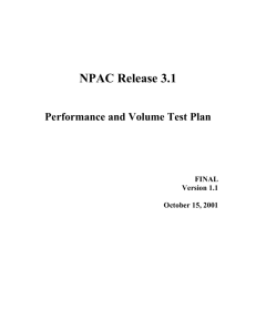 Release 3.1 Performance & Volume Test Plan
