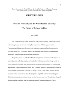 BOUNDED RATIONALITY AND THE WORLD POLITICAL ECONOMY