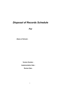Disposal of Records Schedule - North