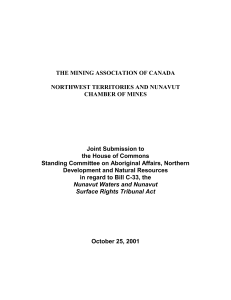 THE MINING ASSOCIATION OF CANADA