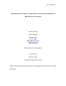 Mathematical Letter Writing: An Opportunity for