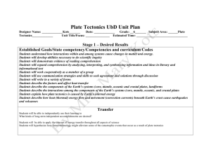 Plate Tectonics UbD Unit Plan