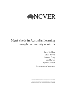Mens Sheds - National Centre for Vocational Education Research