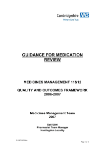 guidance for medication review - Cambridgeshire and Peterborough