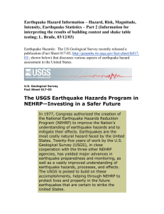 The USGS Earthquake Hazards Program in NEHRP—Investing in a
