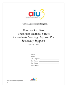 parent/guardian transition survey