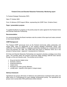 Fenland Crime and Disorder Reduction Partnership Monitoring report