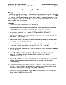 Clinical Preceptorship Affective Objectives and Checklist