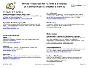 Online Resources for Parents & Students on Common Core & S